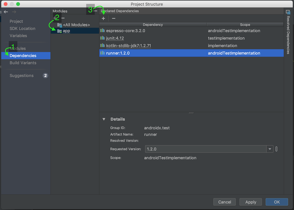 Adding a dependency in Android Studio